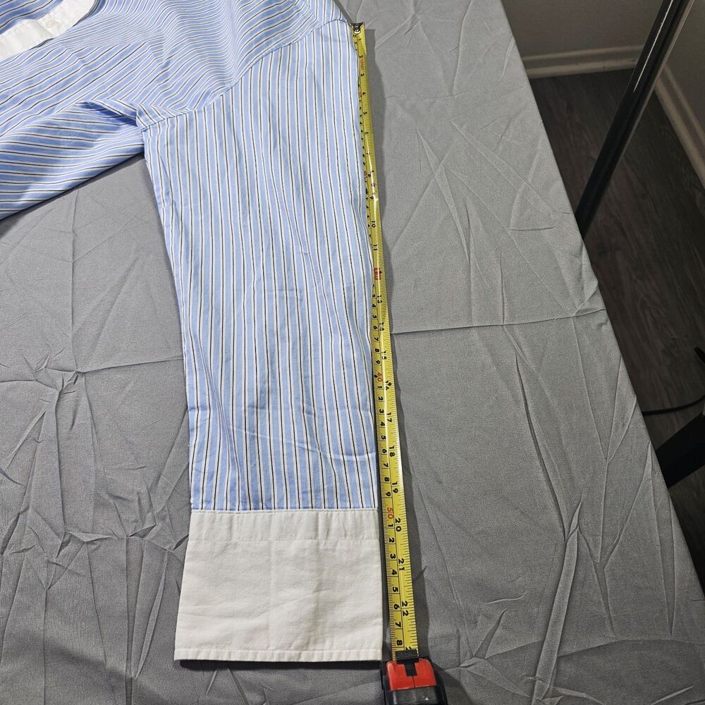 H&M women's blue and white striped oversized poplin shirt - Picture 9 of 12